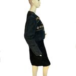 Outer Town VINTAGE 1980'S  BLACK SUEDE W/GOLD GROMMETS SKIRT SET (12) Photo 4