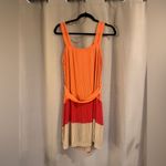 Dana Buchman Women’s Orange Dana Bachman Colorblock Pleated Dress Photo 1