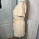 Altar'd State  Yellow, Grey and White Striped Romper Lined Photo 3