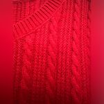 Talbots Allover Cable Crewneck Sweater Size 3X Red Pullover Button Shoulder Photo 3