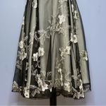 Julian Taylor Silver & Black Netting w/ Sewed Flowers A-Line & High Low Size 10 Photo 3