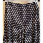 Liz Claiborne  Career Large Pull On Wide Leg Pants Black‎ Geometric Print Stretch Photo 2