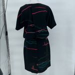 & Other Stories & Other Stories Black Abstract Print Short Sleeve Dress Cinched Waist Size 8 Photo 7