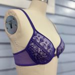 Victoria's Secret Vintage Y2K Victoria’s Secret Burnout Velvet Purple Front Hook Bra Photo 1