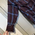 Loft Plaid Ruffle Women's Top  Womens Large Dark Purple/Blue Holiday Casual Photo 1