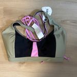 prAna  Tulum‎ Top Black Color Block Sport Bra Swim Bikini Top XL Photo 6