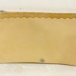 Lara B Tan Soft Leather Tassel Zipper Wristlet Wallet Mirror Photo 3