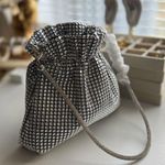 Shiny mesh design clutch bag ideal for parties and special occasions. Silver Photo 0