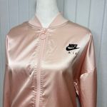 Nike woman’s crop jacket pink air track satin crop NikeAir sleeve pockets Size M Photo 3