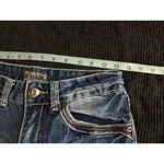 BLACK Med Wash‎ Bootcut Flex Denim Jeans Pocket Stitching Embroidered Size 28x30 Blue Photo 7