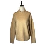 Magaschoni Sweater Women Small Tan Knit Wool Blend Mock Neck Pullover Photo 1