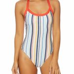 Splendid New! Women's Gray Malin Collab Stripe One-Piece Swimsuit Bathing Suit Photo 3