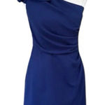 Shoshanna  Stacie One Shoulder Mini‎ Dress Blue Designer Classy Formal Size 2 Photo 0