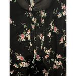 J Gee Dress 3x Black Floral Hankerchief Hem Pintuck Chiffon Photo 7