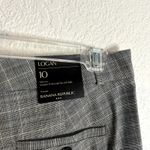 Banana Republic Logan Dress Pant Womens Size 10 Black Gray White Plaid NWT Photo 5