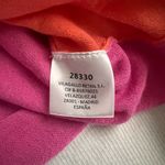 Vilagallo Color Block Long Cashmere Blend Cardigan (Yellow, Pink, Orange) Large Pink Photo 6