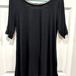 fab'rik Fab’rik Black Dressy T Shirt‎ with Gold Trim size Large Photo 0