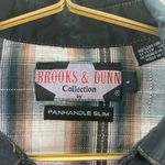 Brooks & Dunn Collection by Panhandle Slim Large Plaid Western Shirt Pearl Snap Black Photo 4