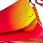 Nicole Miller  Chakra Ombre Bra Top Long Sleeve Cutout Pink Yellow Orange L Photo 6