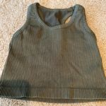 Mono B Clothing Army Green Ribbed Crop Tank Top Photo 0