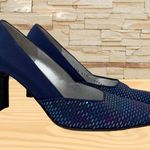 St. John  Blue Satin Pump Shoes Sz 5.5 B Photo 8