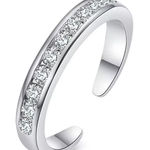 Boutique NEW White Gold Filled Adjustable Pinky Toe Midi Simulated Diamond‎ Channel Band Photo 0
