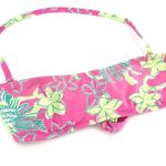 Lilly Pulitzer  Pink Flower Printed Bandeau Halter Bathing suit Bikini Top Photo 1