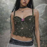 Current Mood DOLLS KILL  Sunset Serenity Bustier Crop Top Small S FAIRY GRUNGE Photo 0