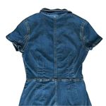 Free People  Women’s Lennox Crvy Blue Denim Shortsuit Jeans Collared Romper Sz 12 Photo 9