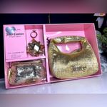 Juicy Couture  Gold Mini Hobo Bag 3-Piece Set Wristlet Mirror NWT Photo 1