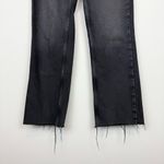 ZARA  High Rise Straight‎ Leg Raw Hem Jeans Faded Black Size 2 Photo 6