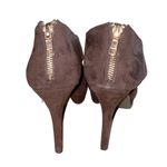 Cato Brown Faux Suede Open Toe Strappy Platform Heels Photo 5