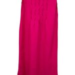Saint Tropez West  maxi dress 12 linen blend cap sleeve ruched slit fuchsia NEW Photo 0