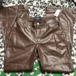 Hollister brown faux leather flare pants Photo 0