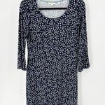 Boden Dress Navy Blue Gray Birds Bell Sleeve Stretch star novelty print size 10 Photo 1