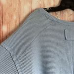 Olive & Oak Baby Blue Short Sleeve Waffle Knit V-Neck T-Shirt Photo 13