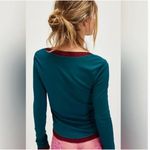 Free People NWOT Intimately Double Take Long Sleeve Top Rose Garnet Combo Photo 2