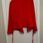 New York And Company New! Orange Belted Open Front Blazer Size L Photo 7