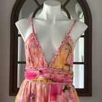 Rococo Sand x Revolve Leona Low Back Maxi Dress in Peach/Pink Floral Size L NWT Pink Size L Photo 8