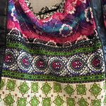 AMICI CLOTH BAG BOHO DESIGN BEGAN LEATHER STRAPS AND TIE STRING ON SIDES Blue Photo 3