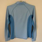 L.L.Bean 1/2 Zip Pullover Sweatshirt Blue with Thumb Holes Size M Photo 1