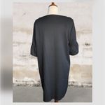 Emery Rose Black Ruffle Sleeve Shift Dress Round Neck & Leopard Scarf XL New Photo 6