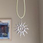 Handmade stainless steel sun boho retro vintage style necklace☀️ Photo 1