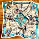 Vintage RETRO Nautical Theme ships ,Boat Wheel&Anchor large silky Scarf 35/35 Multiple Photo 0