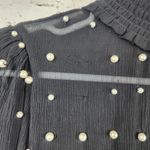 Retrofête Retrofete Hedy Embellished Silk Chiffon Dress in Black Pearl Size Small NWT Photo 12