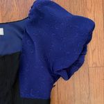 Anthropologie Moulinette Soeurs Bolero Blue/Black Puff Sleeve Silk Dress Sz 10 Photo 5