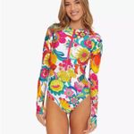 Trina Turk Fontaine One-Piece Paddle Suit Rashguard Swimsuit. Size XL.MSRP $172 Photo 5