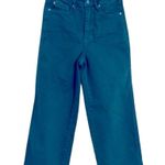 Judy Blue  High Waist Wide Leg Garment Dyed Crop Jeans Teal Photo 2
