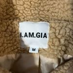 I am gia I.AM.GIA Pixie Coat Oversized Fuzzy Teddy Jacket Tan Womens Medium Photo 3