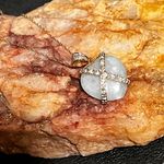 14K Gold Jade & Diamond Heart Pendant Necklace Photo 10